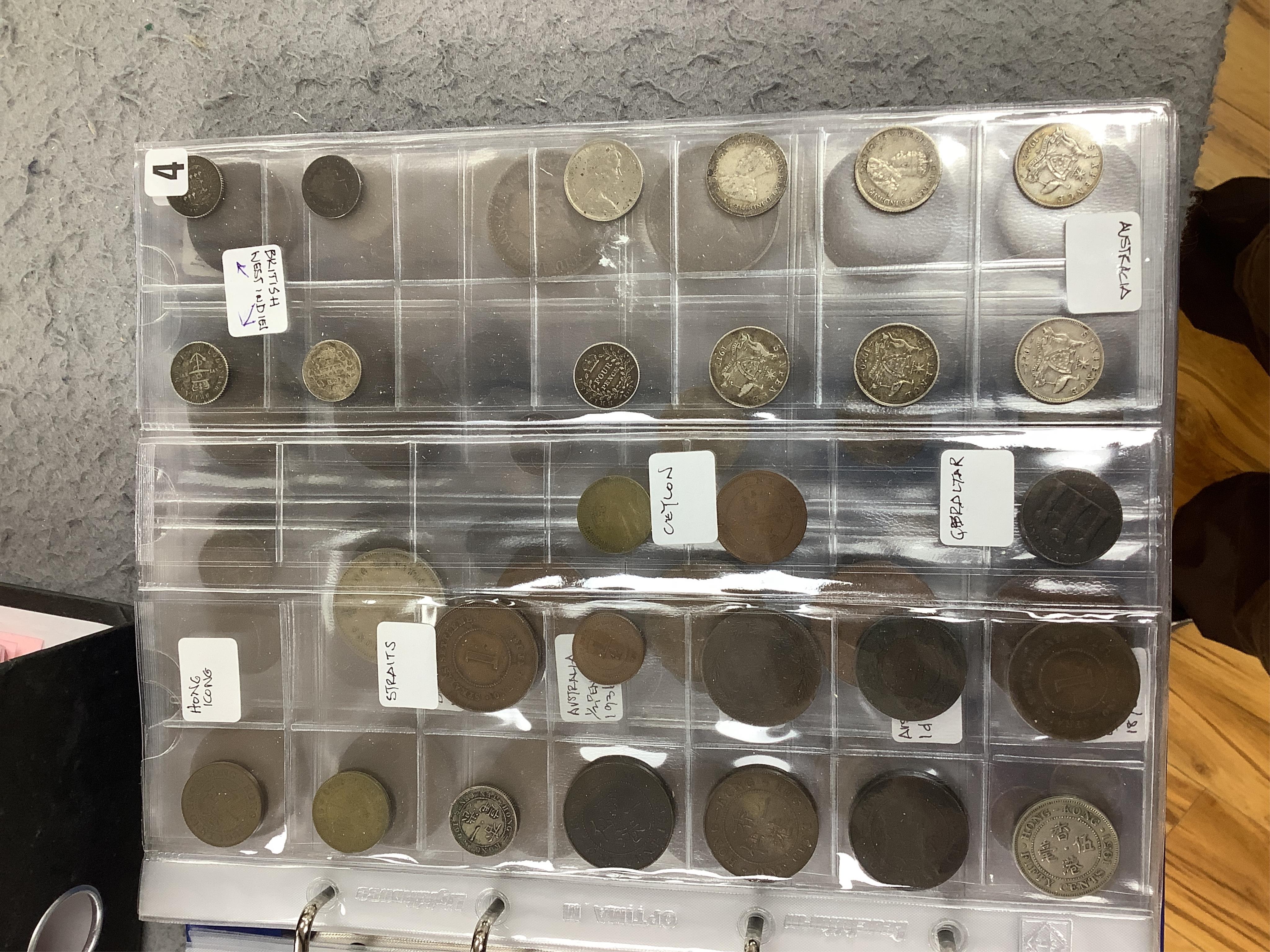 British, Commonwealth and World coins, 19th and 20th century, in an album